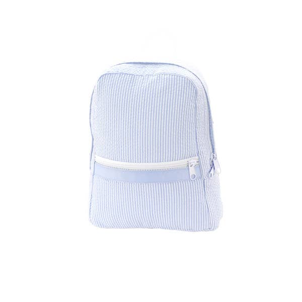 baby blue mini backpack Baby Blue Seersucker Small Backpack