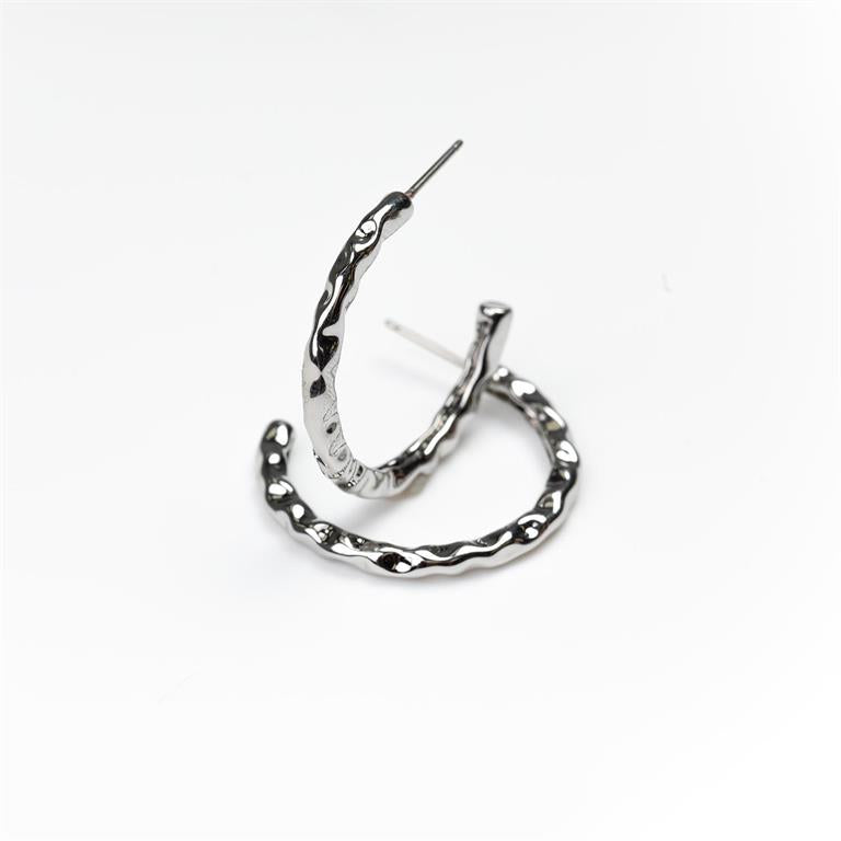 Silver Hoop Charley Earrings by Michelle McDowell