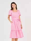 Emery Dress in Lined Up Pink by Mary Square