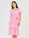 Emery Dress in Lined Up Pink by Mary Square