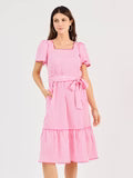 Emery Dress in Lined Up Pink by Mary Square