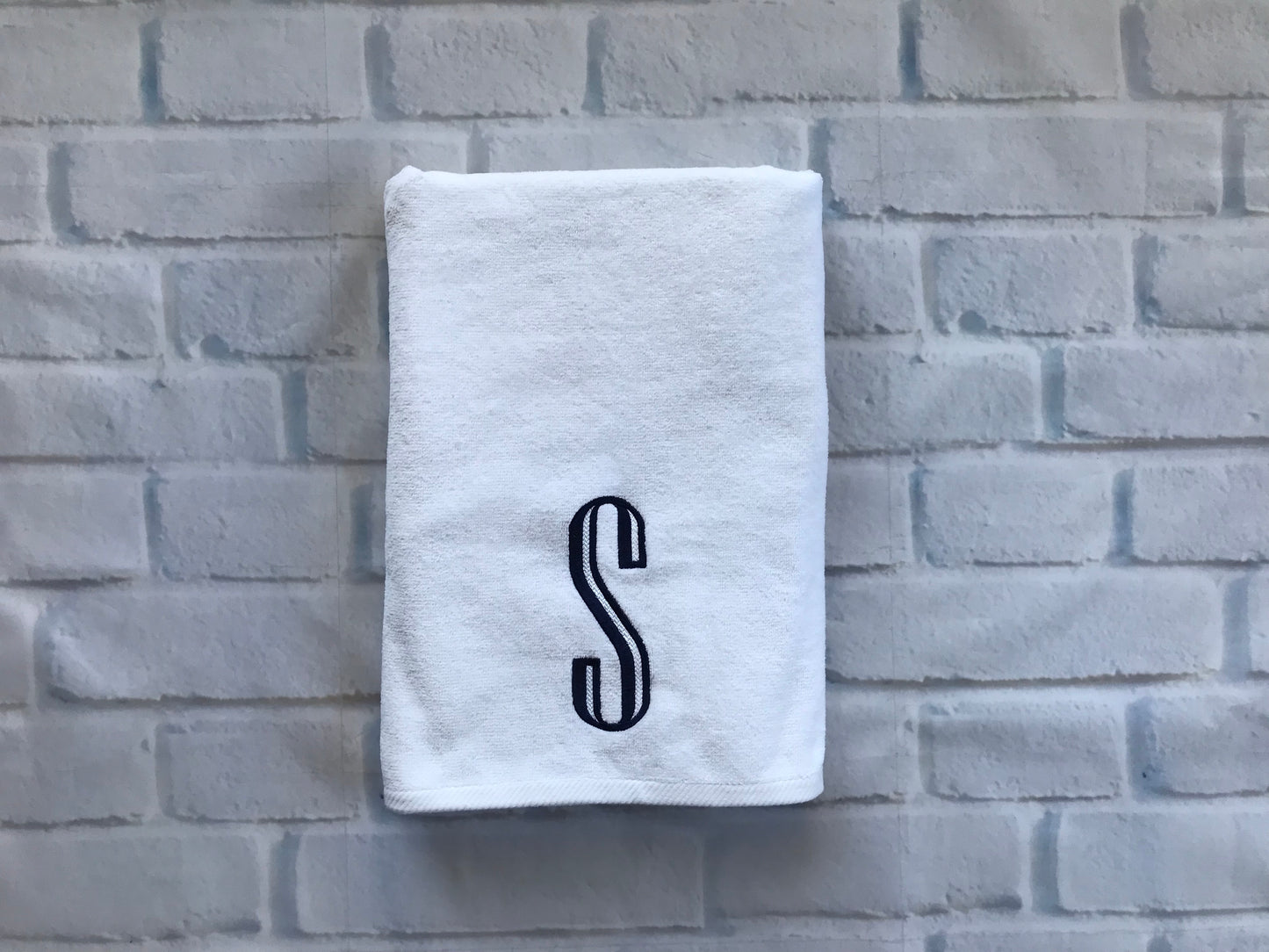 Luxury White Cotton Velour 32" x 64" Beach Towel