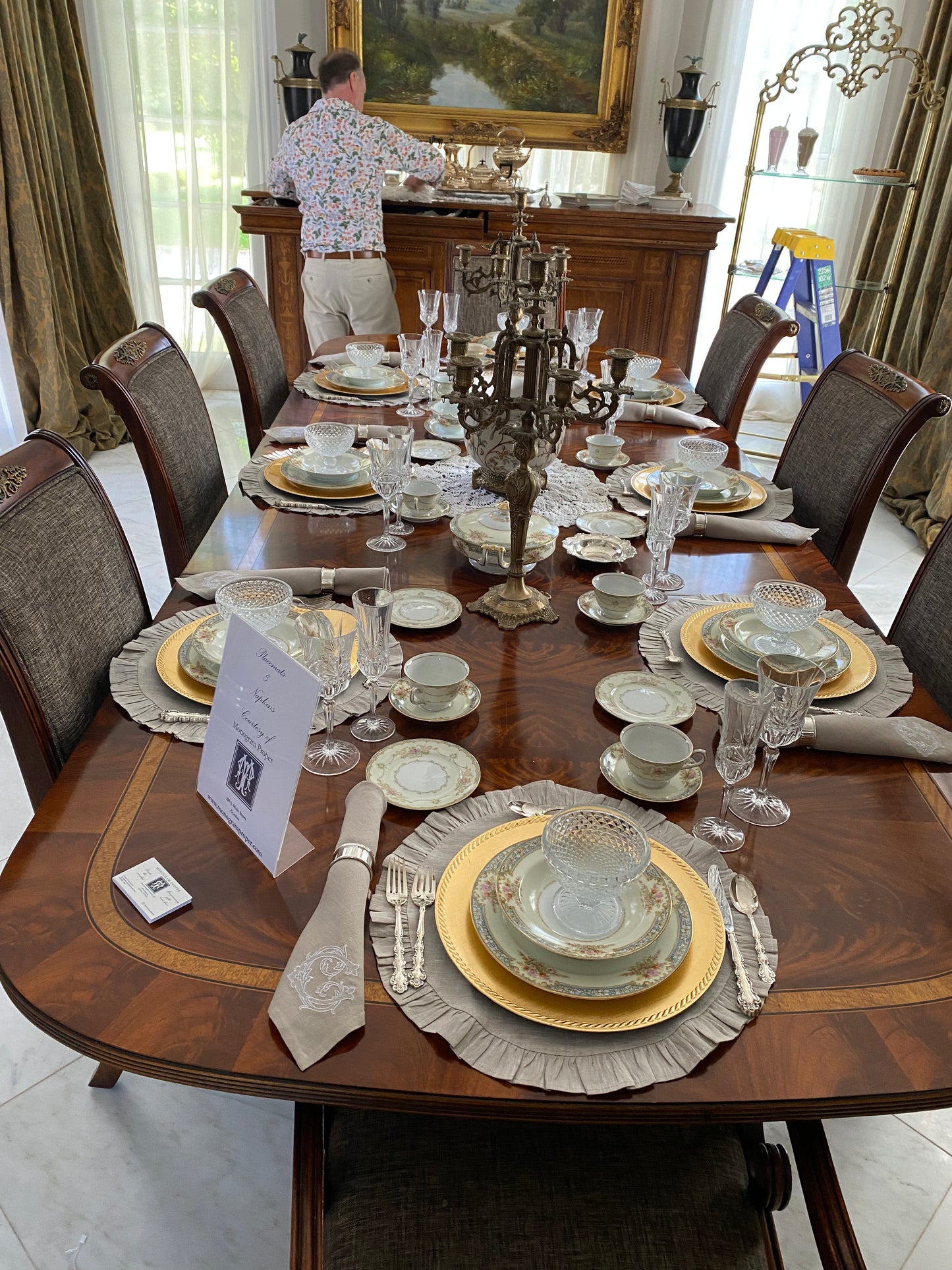 Flax Round Ruffle Linen Placemat