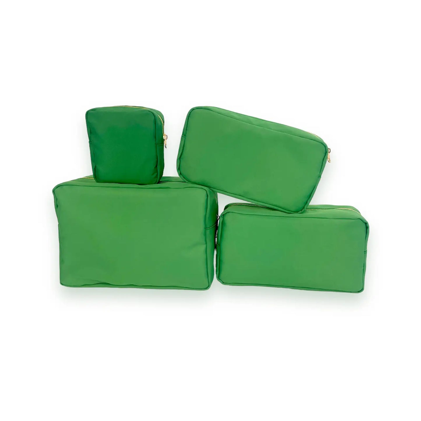 Kelly Green Large Nylon Cosmetic Bag with Optional Monogram