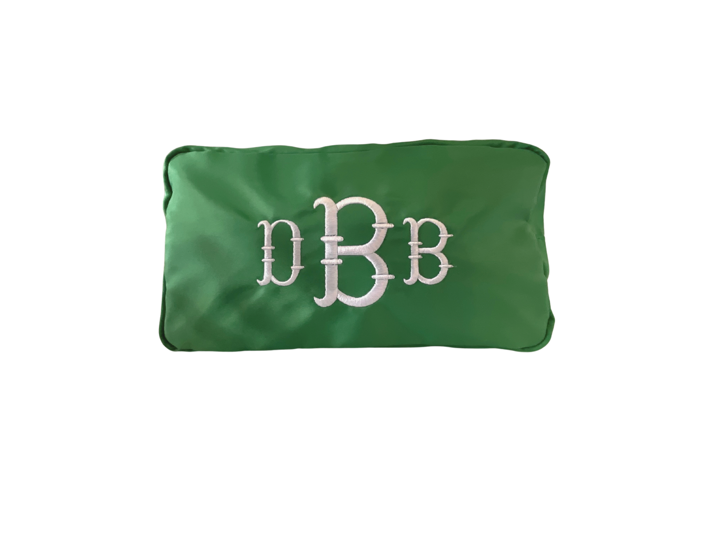 Kelly Green Large Nylon Cosmetic Bag with Optional Monogram