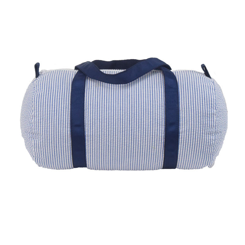 Navy Seersucker Baby Duffel