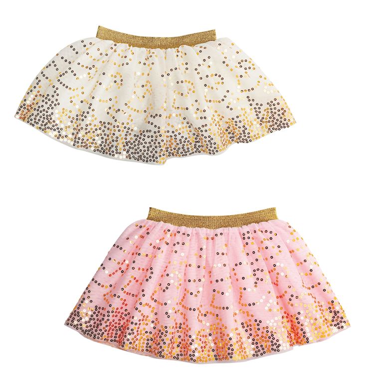 Gold Sequin Tutus in White and Pink & White from Mud Pie
