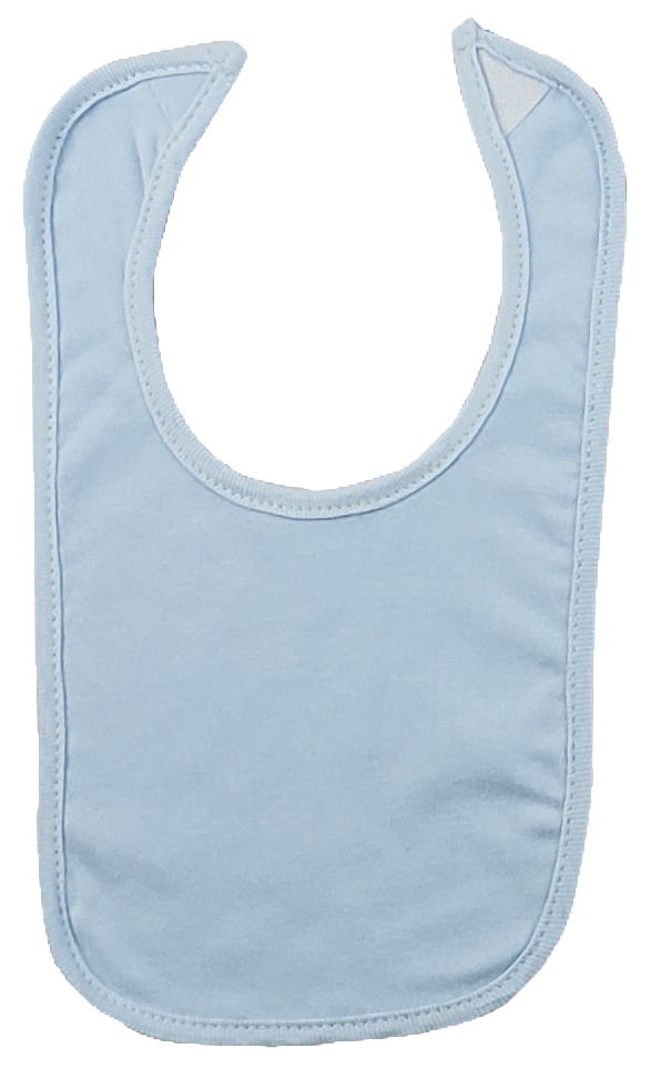Blue Cotton Infant Bib with Optional Monogram