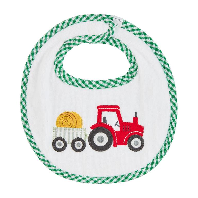 Tractor Applique Terry Bib