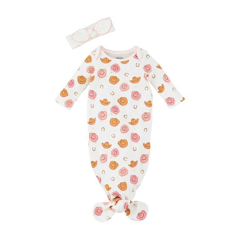 Cowgirl Baby Sleeper And Headband Set with Optional Monogram