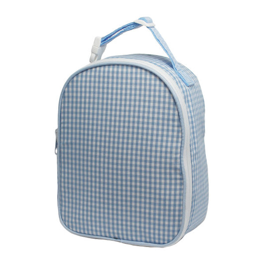 Baby Blue Gingham Gumdrop Lunchbox with Optional Monogram