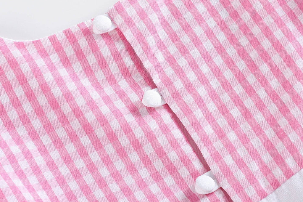 Pink Gingham Ruffle Bow Dress