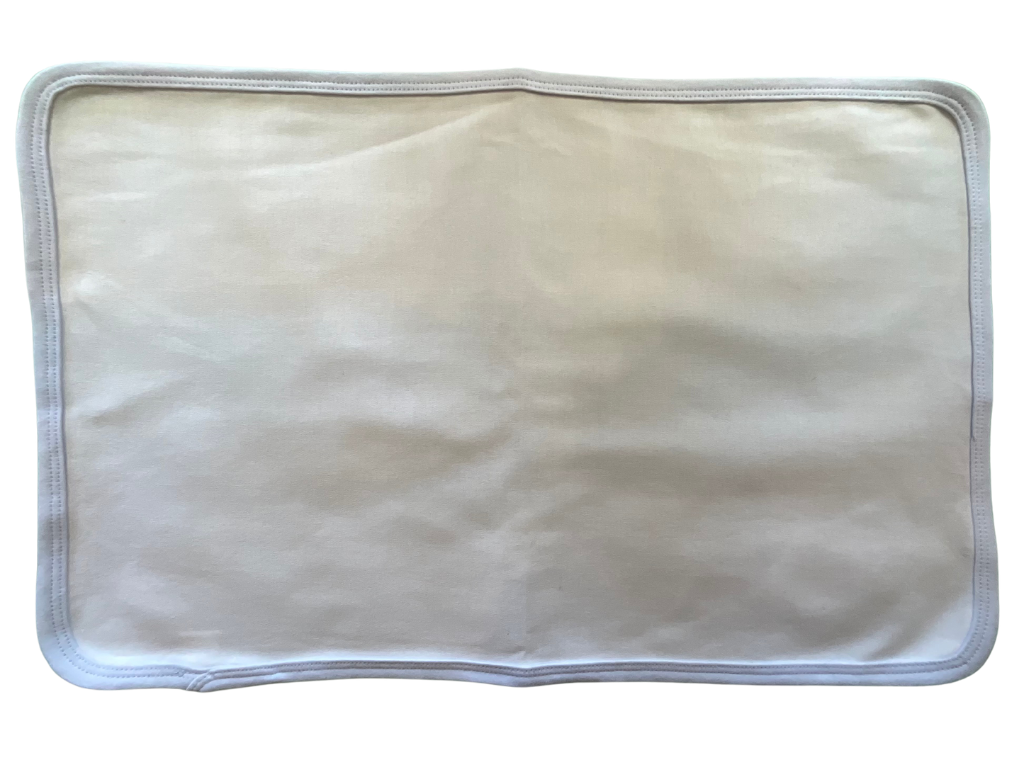 White Cotton Burp Cloth with Blue Trim