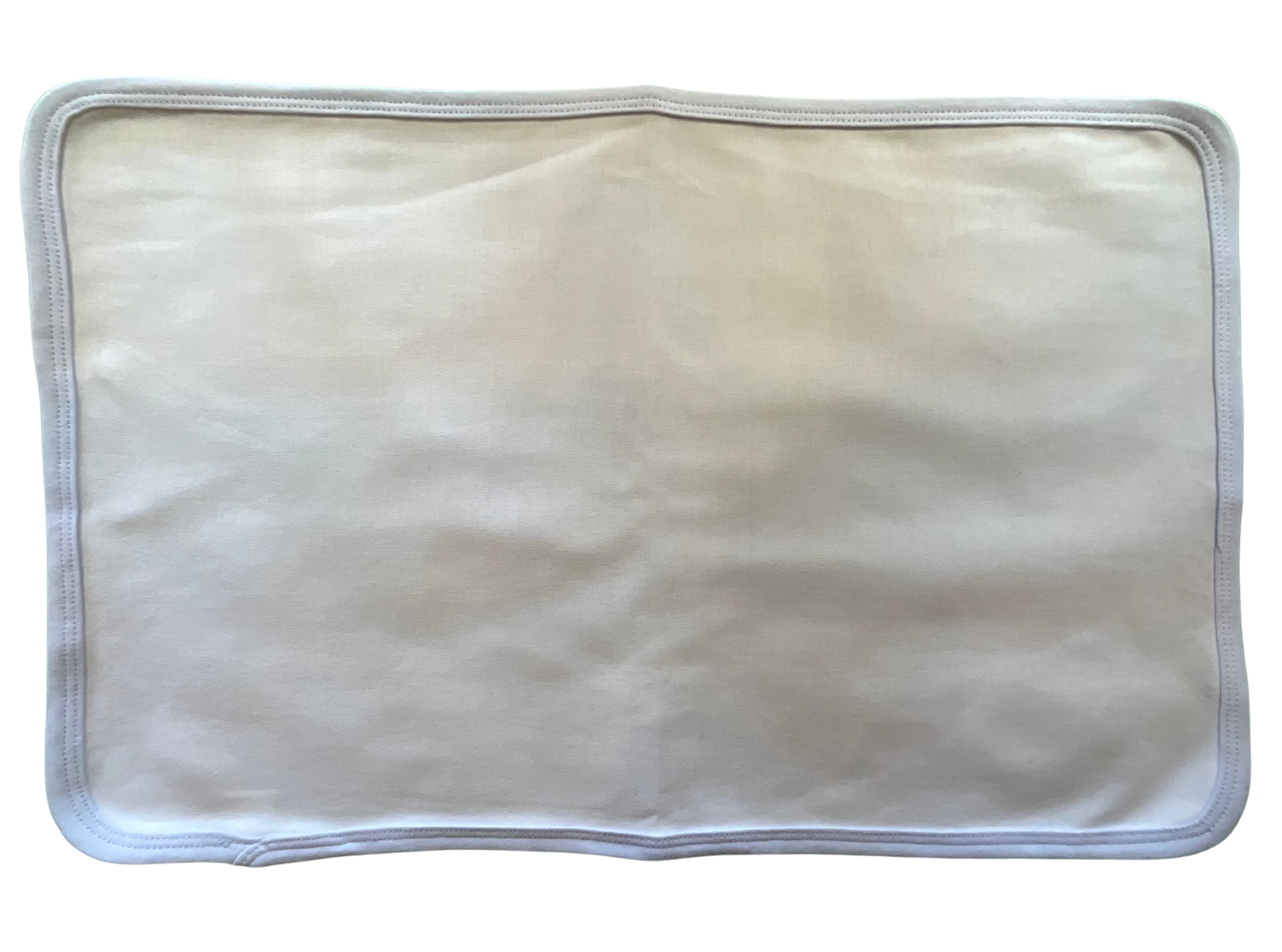White Cotton Burp Cloth with Blue Trim