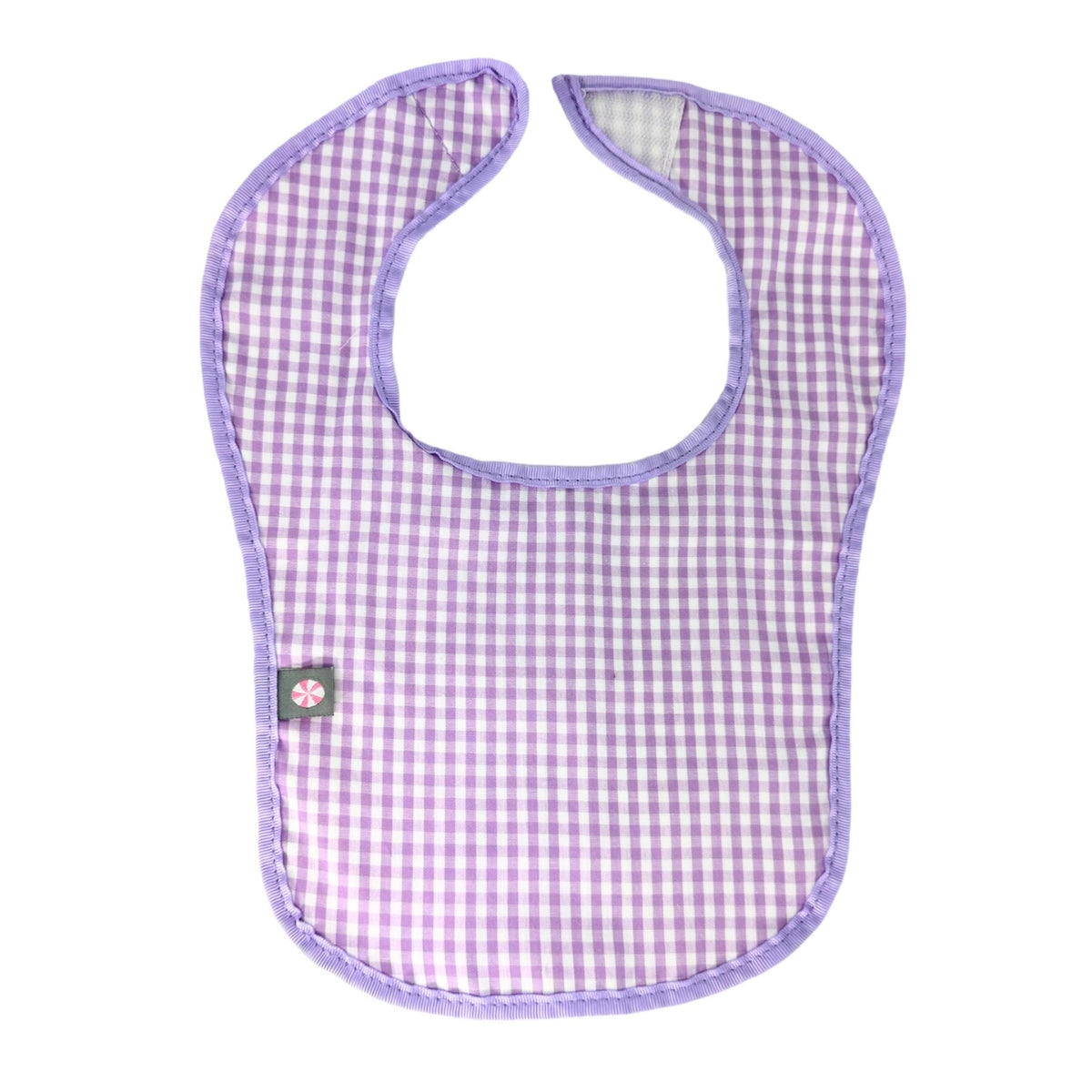 Lilac Gingham Baby Bib