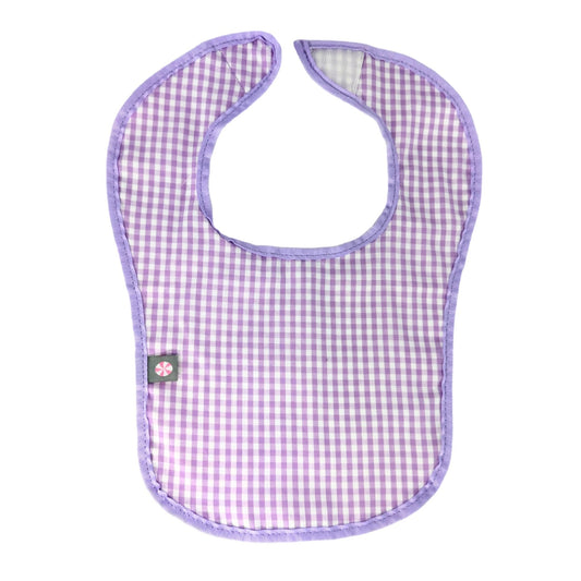 Lilac Gingham Baby Bib