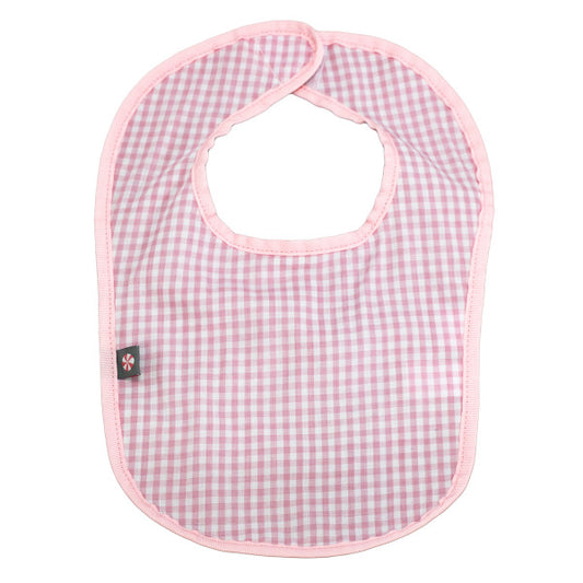 Pink Gingham Baby Bib