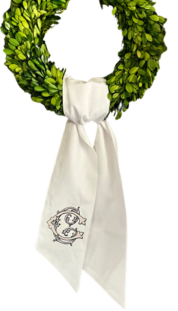 Ivory Cotton Wreath Sash
