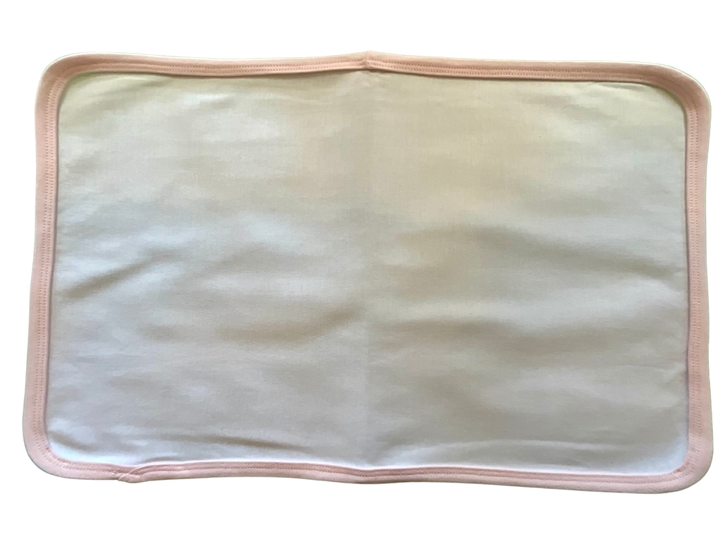 White Cotton Burp Cloth with Pink Trim