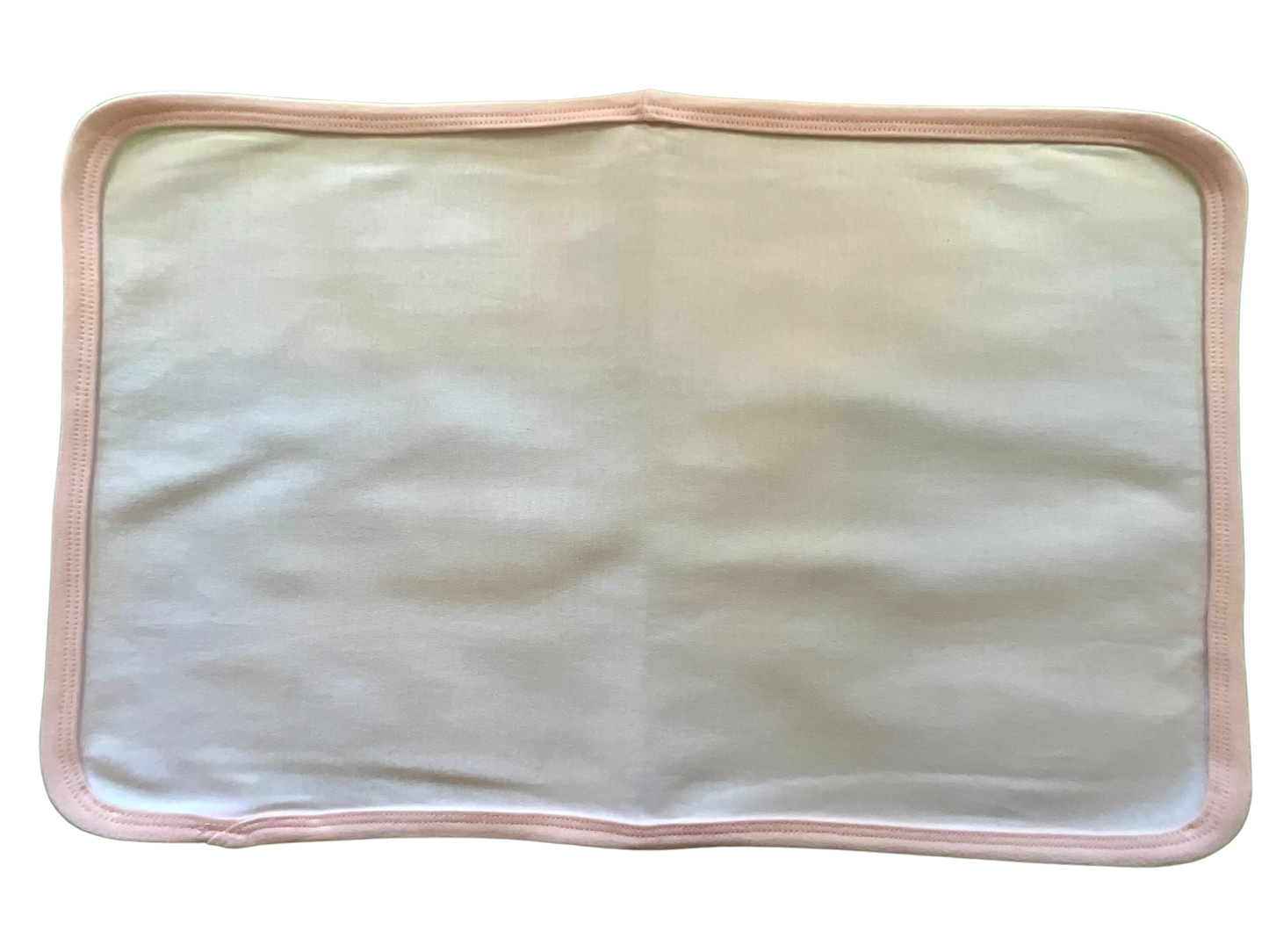 White Cotton Burp Cloth with Pink Trim