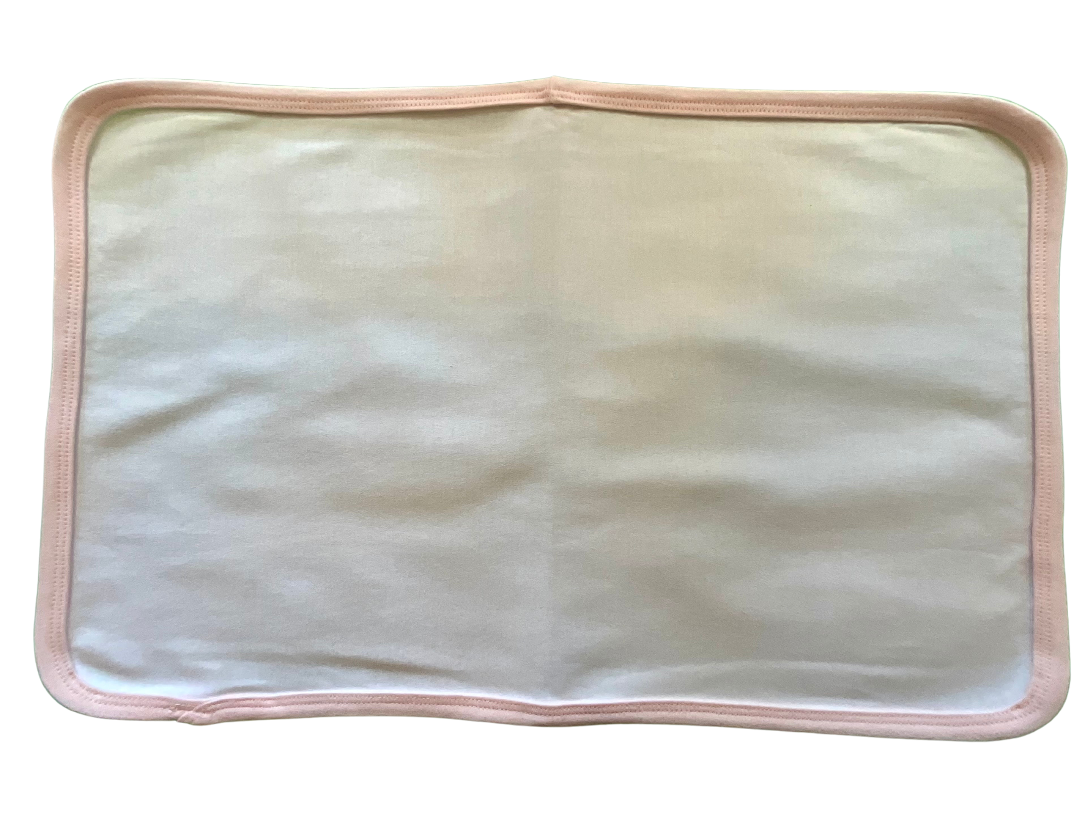 White Cotton Burp Cloth with Pink Trim