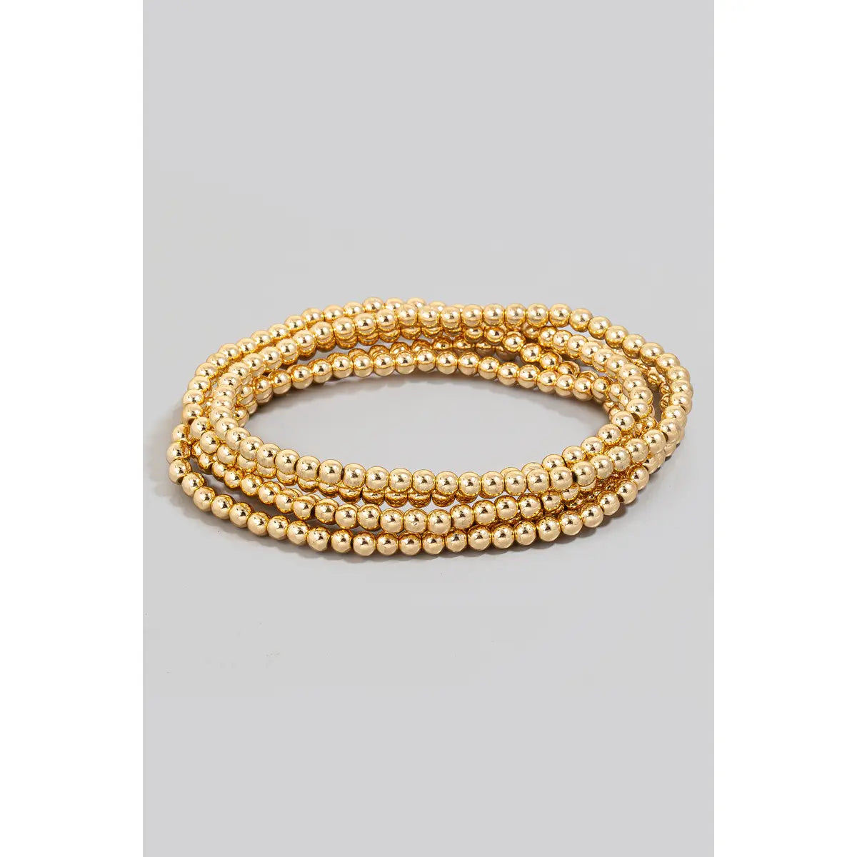 5 Layer Gold Metallic Ball Beaded Stackable Bracelet
