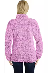 Ladies Magenta Heather Sherpa 1/4 Zip Pullover Size L