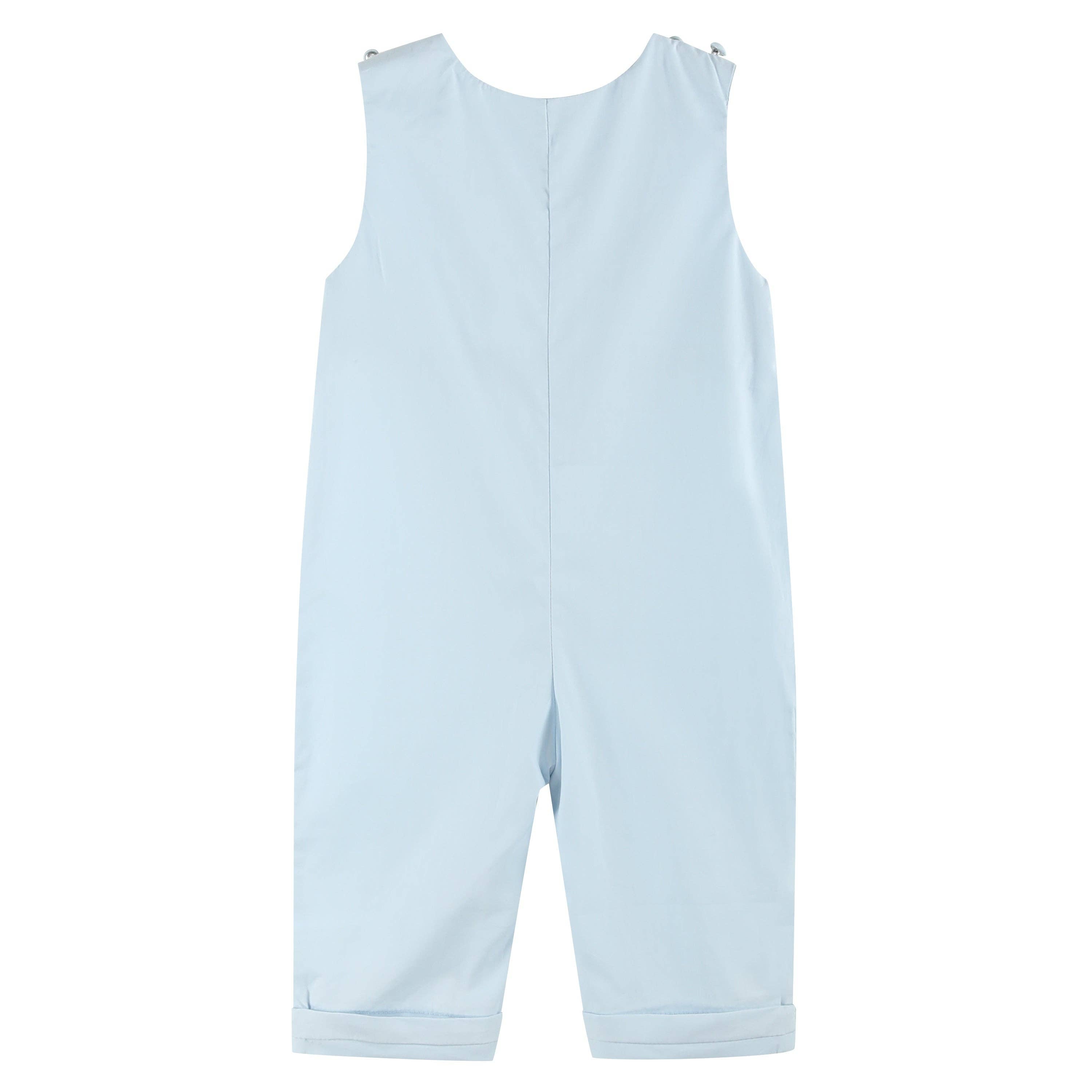 Light Blue Smocked Pumpkin Boy's Long Jon