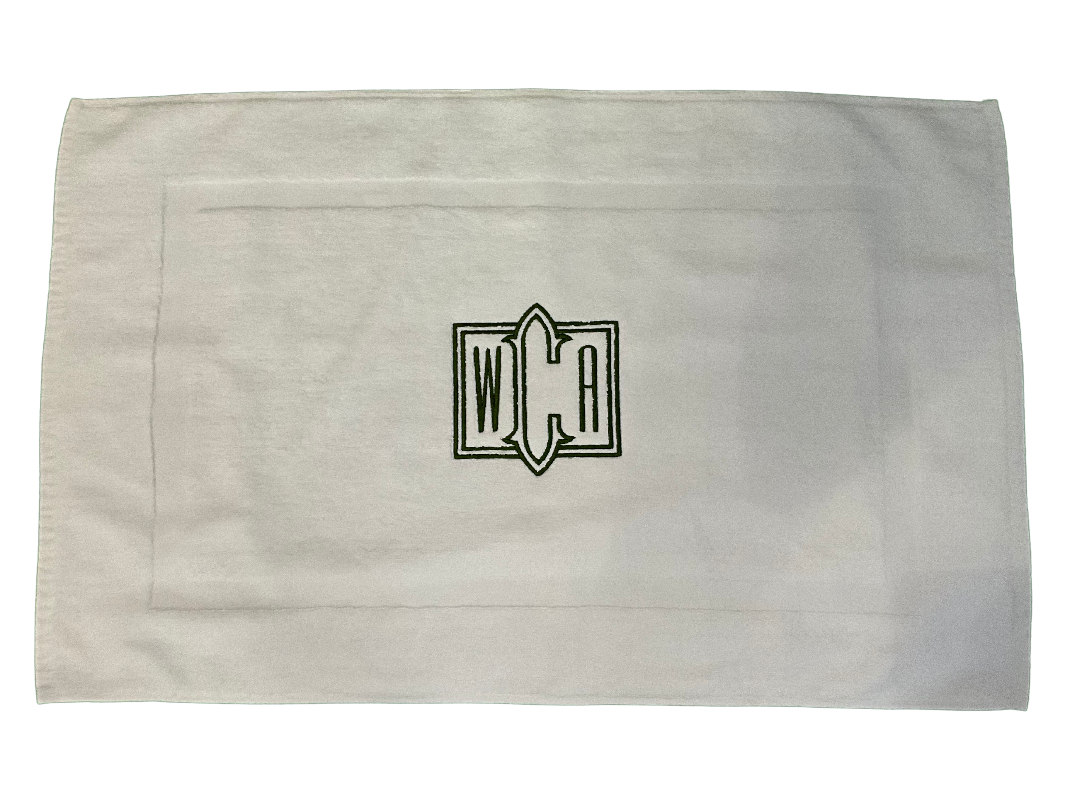 White Luxury Thick Cotton Terry Bathmat with Monogram