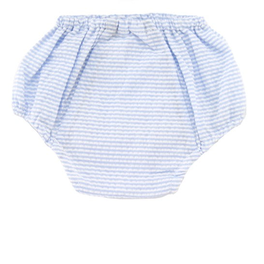 Baby Blue Seersucker Bloomer with Optional Monogram