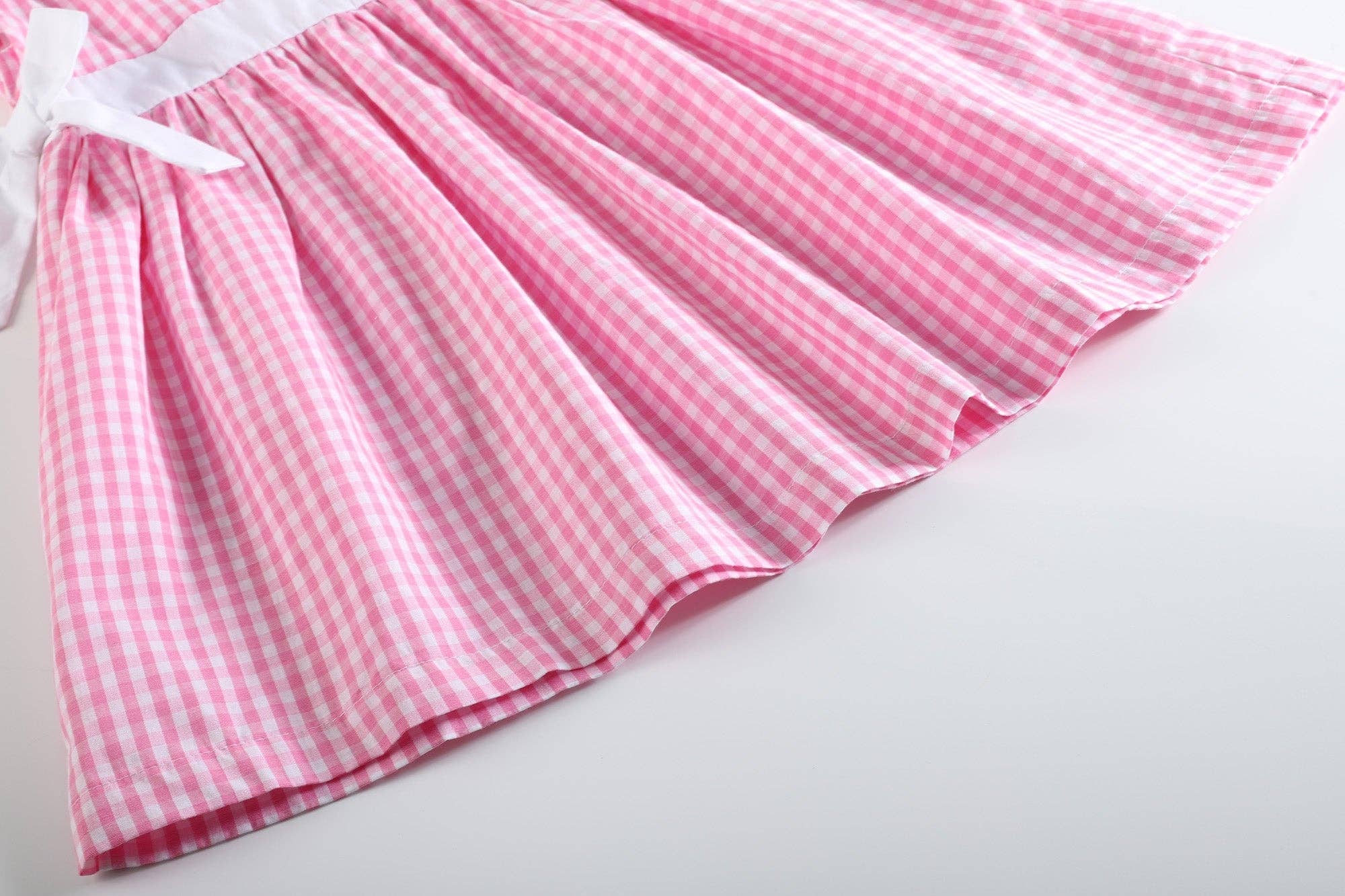 Pink Gingham Ruffle Bow Dress