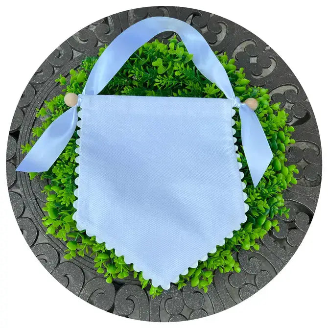 White Cotton Pique Banner with Hanging Set