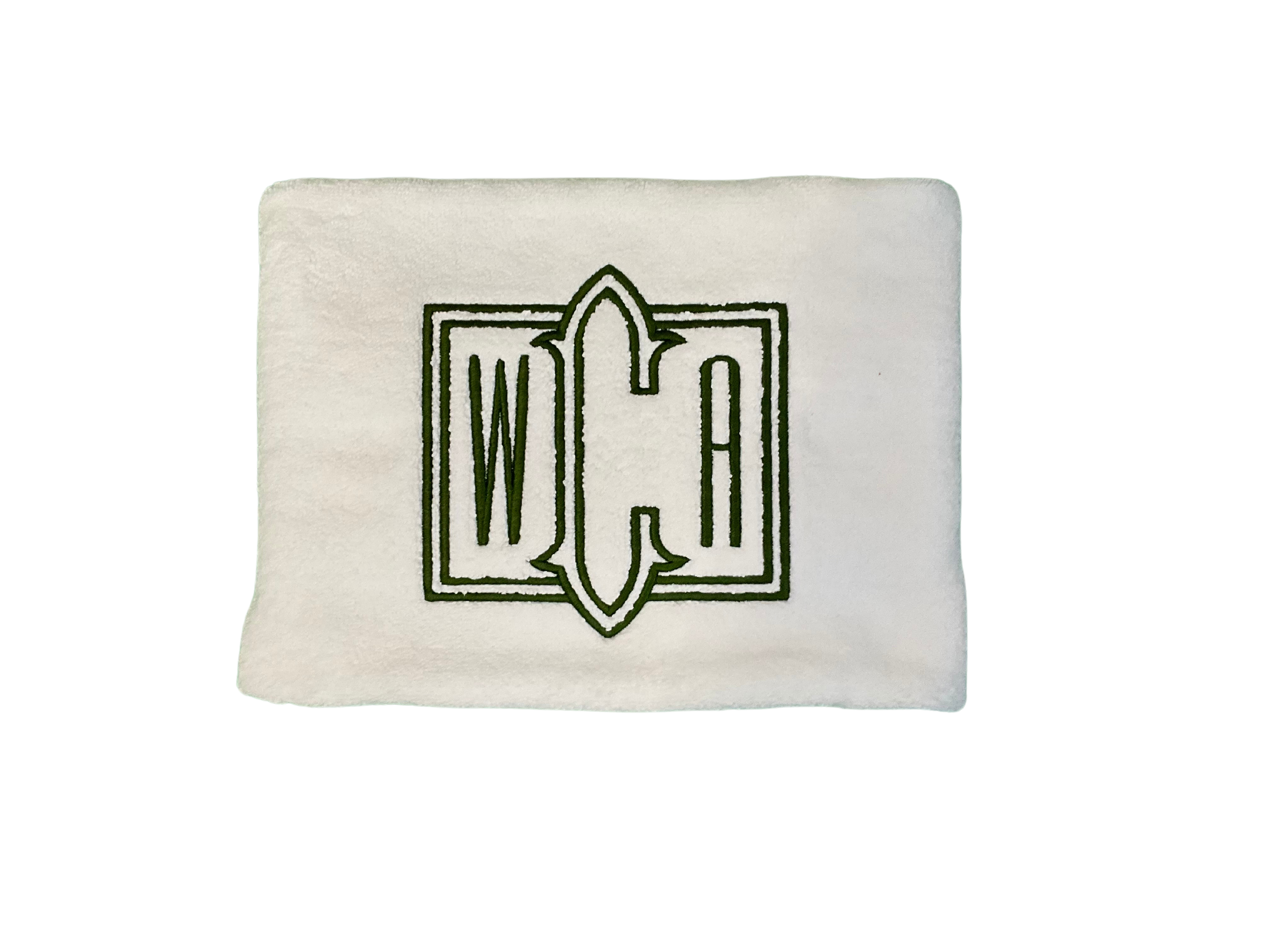 White Luxury Thick Cotton Terry Bathmat with Monogram
