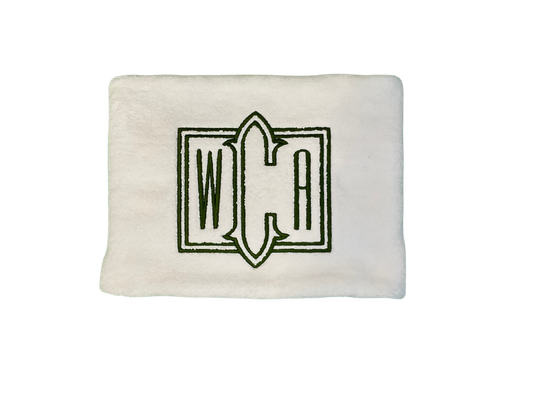 White Luxury Thick Cotton Terry Bathmat with Monogram