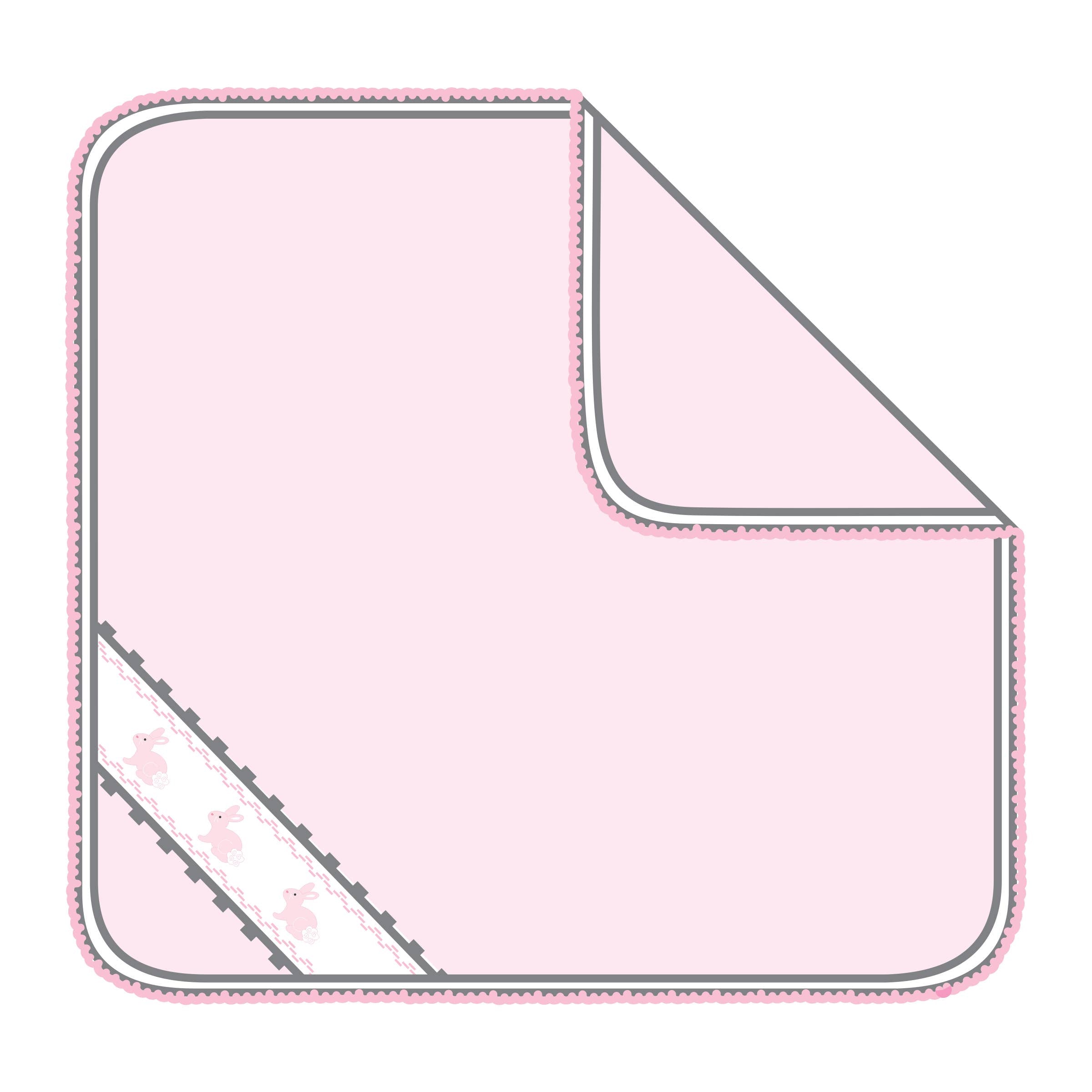 Pastel Bunny Pink Smocked Receiving Blanket