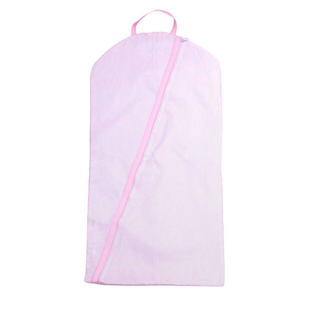 Pink Seersucker Garment Bag