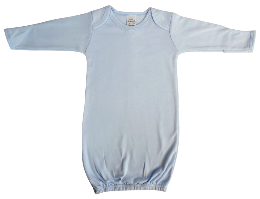 Blue Cotton Knit Infant Gown