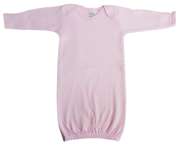 Pink Cotton Knit Infant Gown