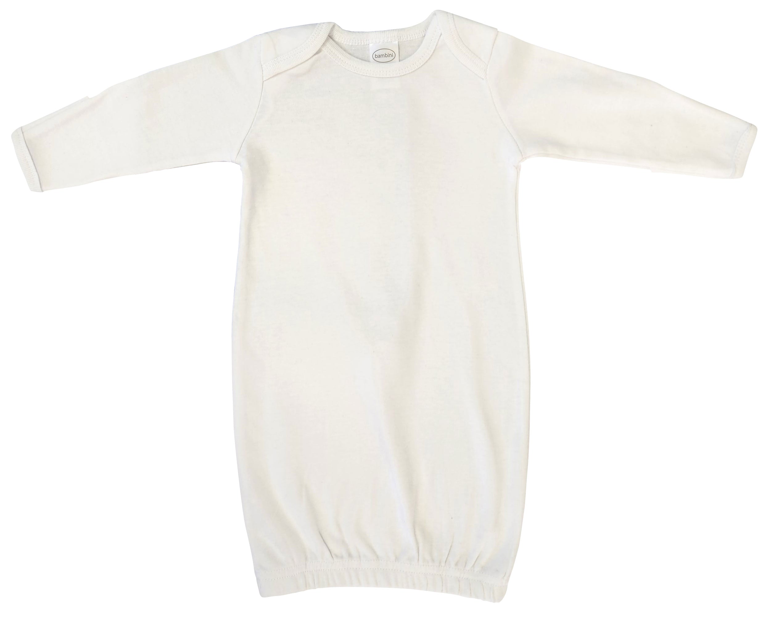 White Cotton Knit Infant Gown