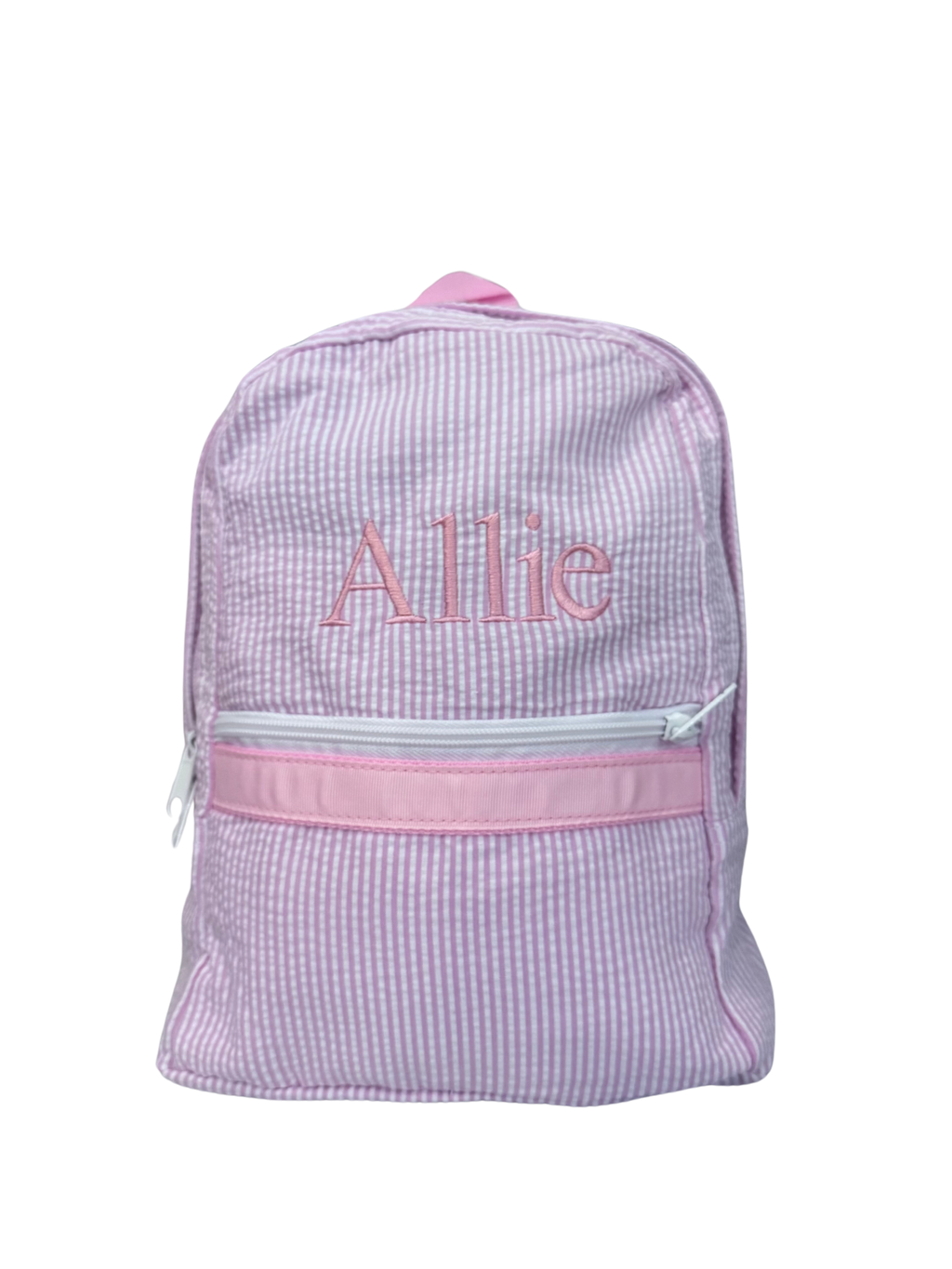Pink Seersucker Small Backpack