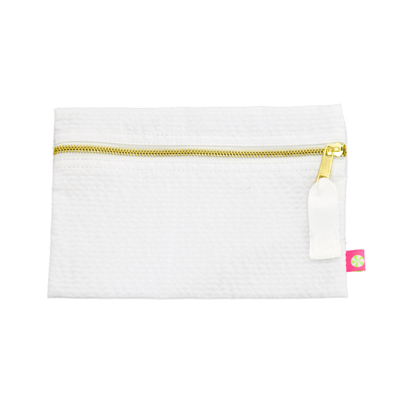 White Seersucker Cosmo Bag