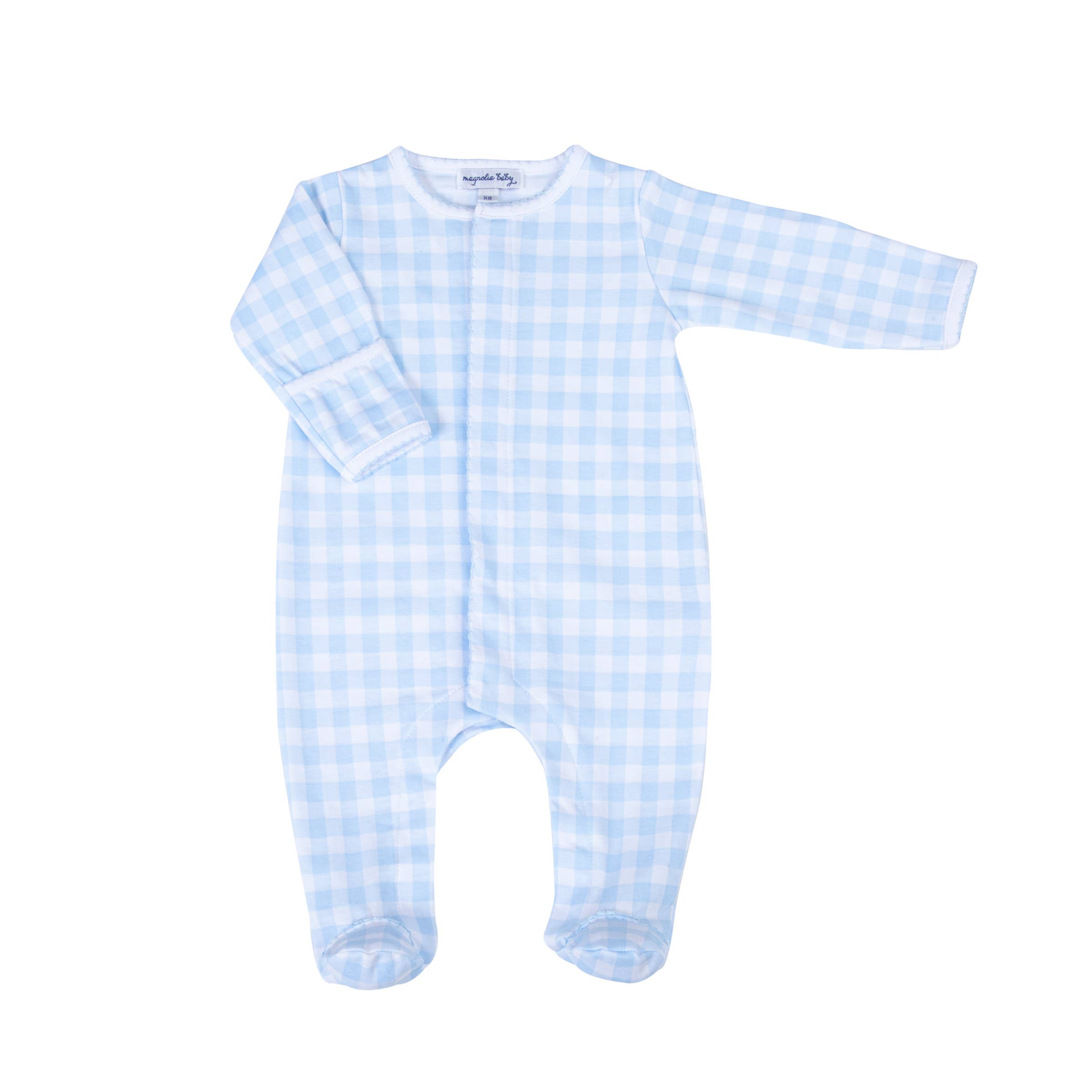 Baby Checks Footed Sleeper in Blue