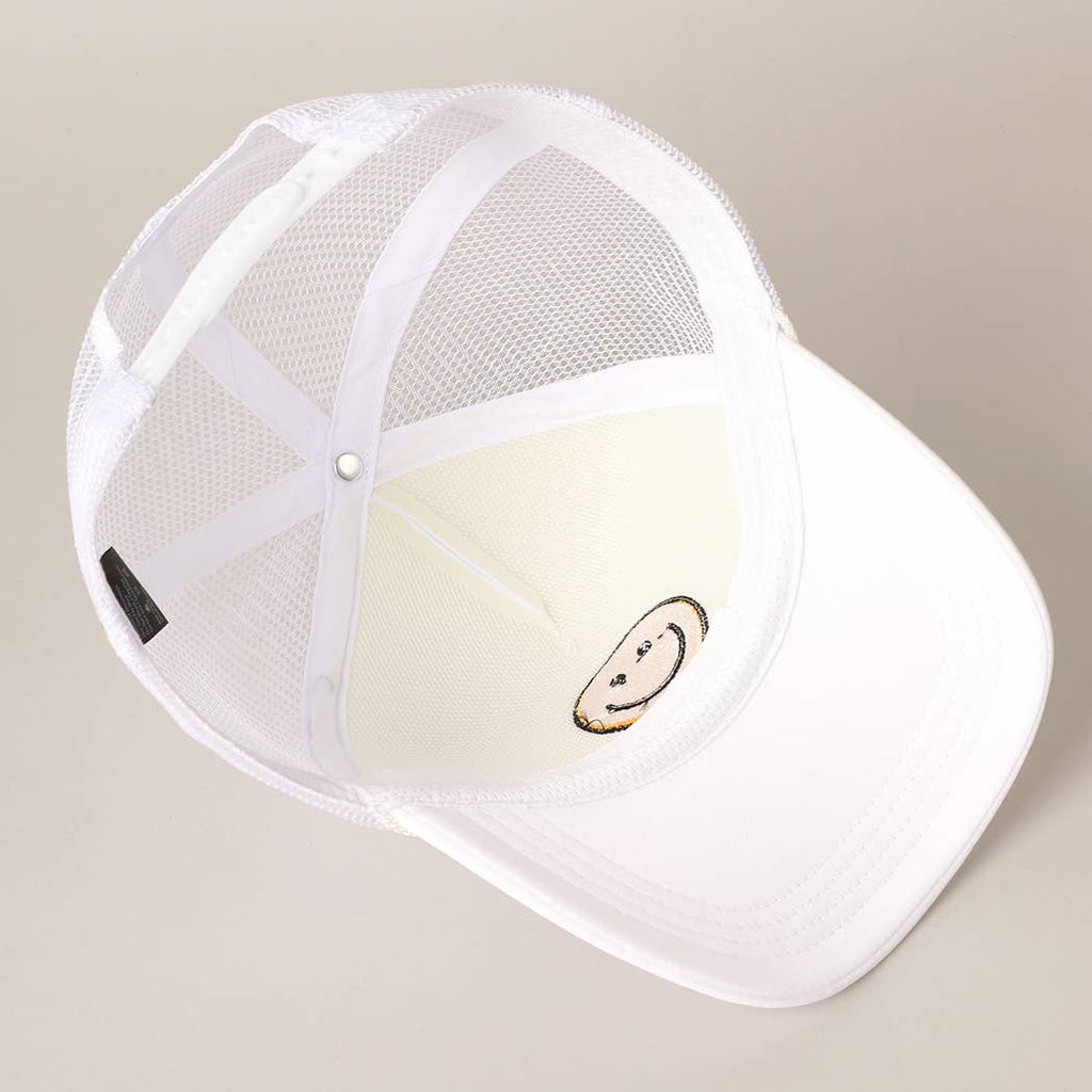 Happy Face Chenille Patched Trucker Cap