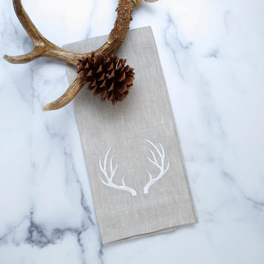 Soft Flax Antlers Linen Towel