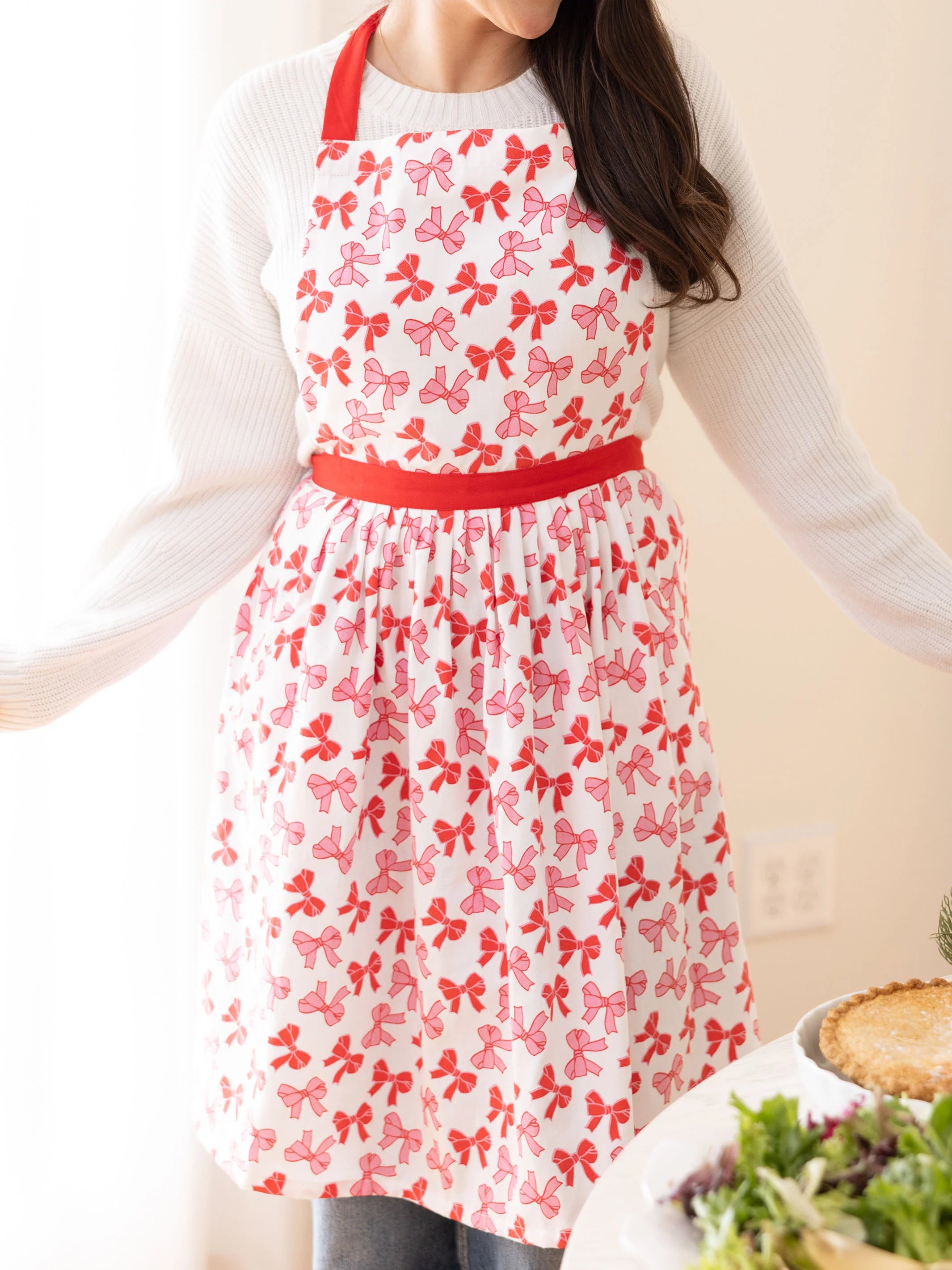 Adult Apron with Bows by Mary Square with Optional Monogram