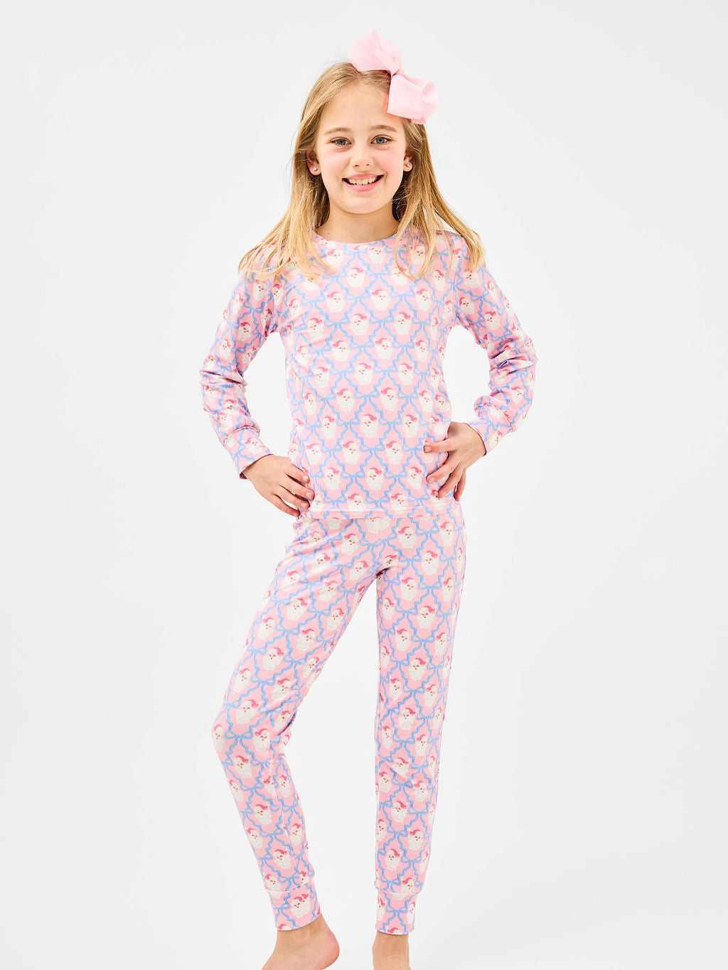 Mary Square Kid's Santa Baby Bows PJ Set