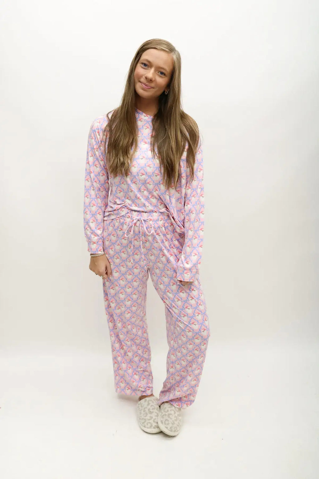 Mary Square Kid's Santa Baby Bows PJ Set