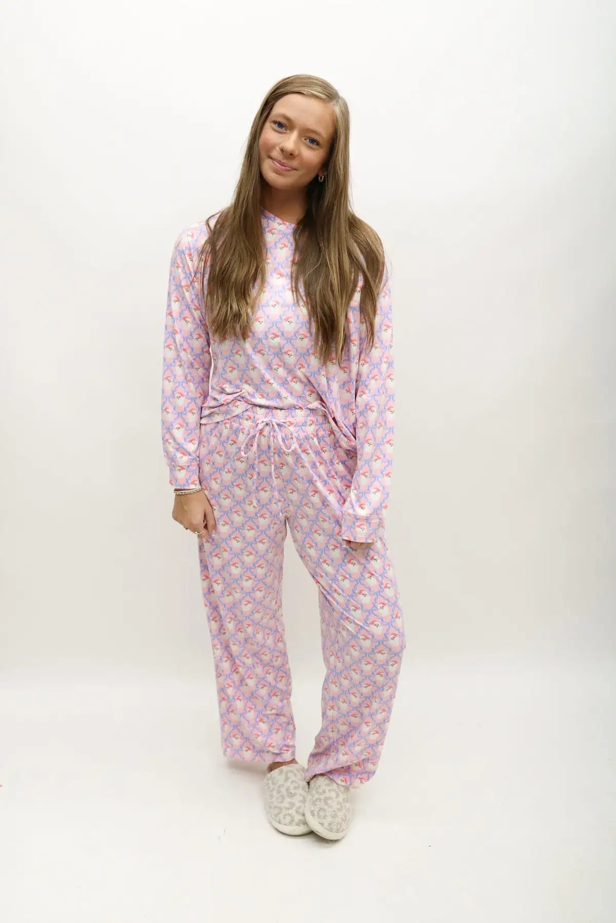 Mary Square Kid's Santa Baby Bows PJ Set