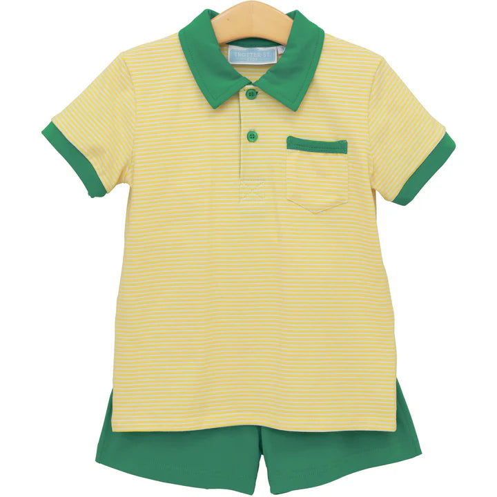 Archie Yellow Stripe Short Set from Trotter Street Kids