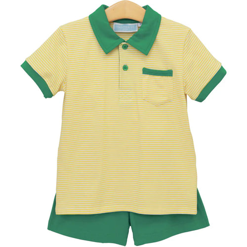 Archie Yellow Stripe Short Set from Trotter Street Kids